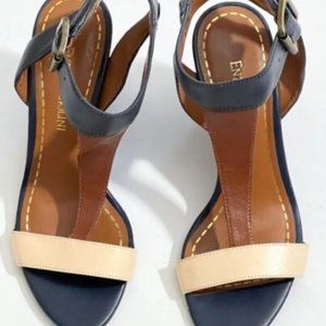 Enzo Angiolini t-strap wedge sandal